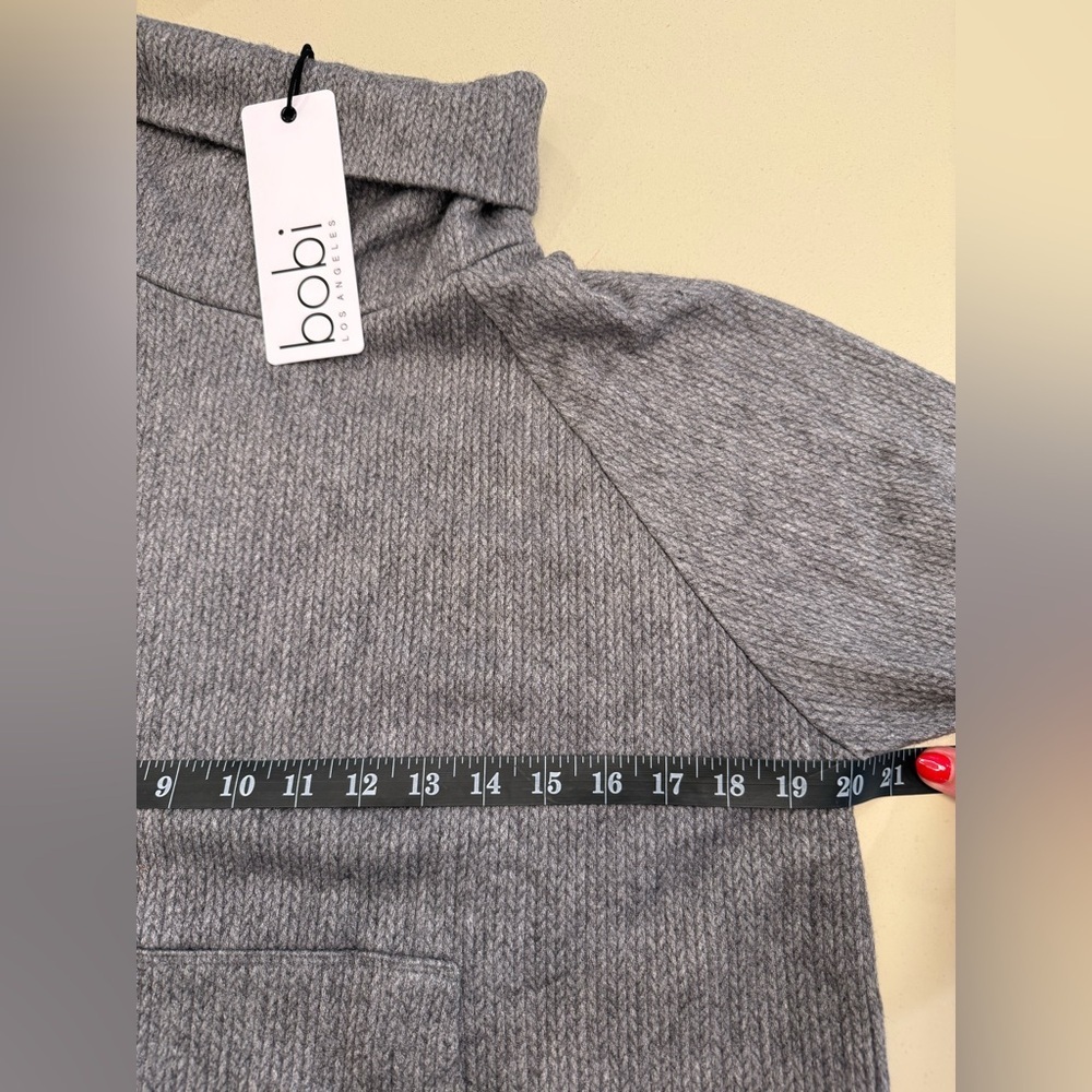 NEW Bobi Funnel Neck Raglan With Pocket Sweater - Picture 10 of 10